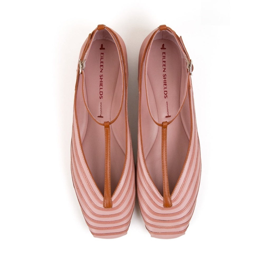Eileen Shields MARY T-Strap Nappa Dusty Pink/Blush/flats shoes SZ EU 40 US 9-9.5 - Picture 3 of 11